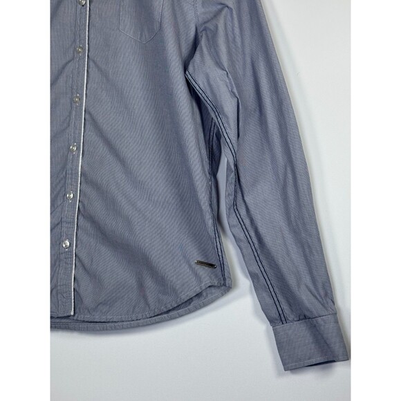 Saint James Button Down Shirt Womens Small Blue White Stripe Long Sleeve Coastal - Picture 8 of 13